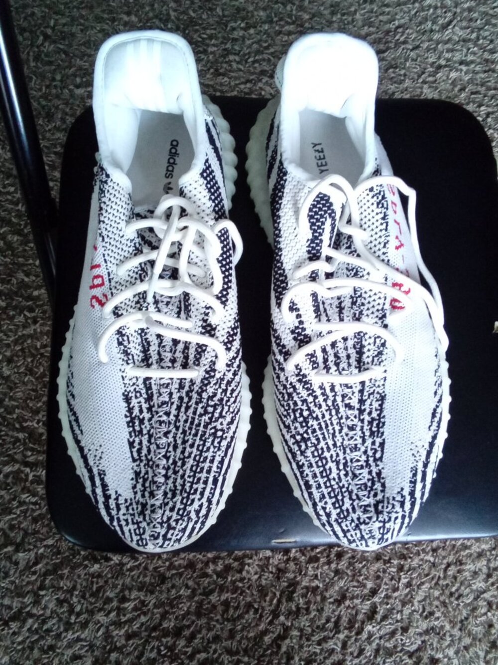 The adidas Yeezy Boost 350 V2 Low Zebra in size 14
